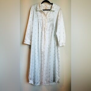Barbizon Vintage Floral Long Sleeve Nightgown Size Large